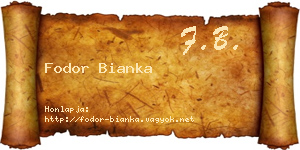 Fodor Bianka névjegykártya