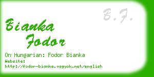 bianka fodor business card